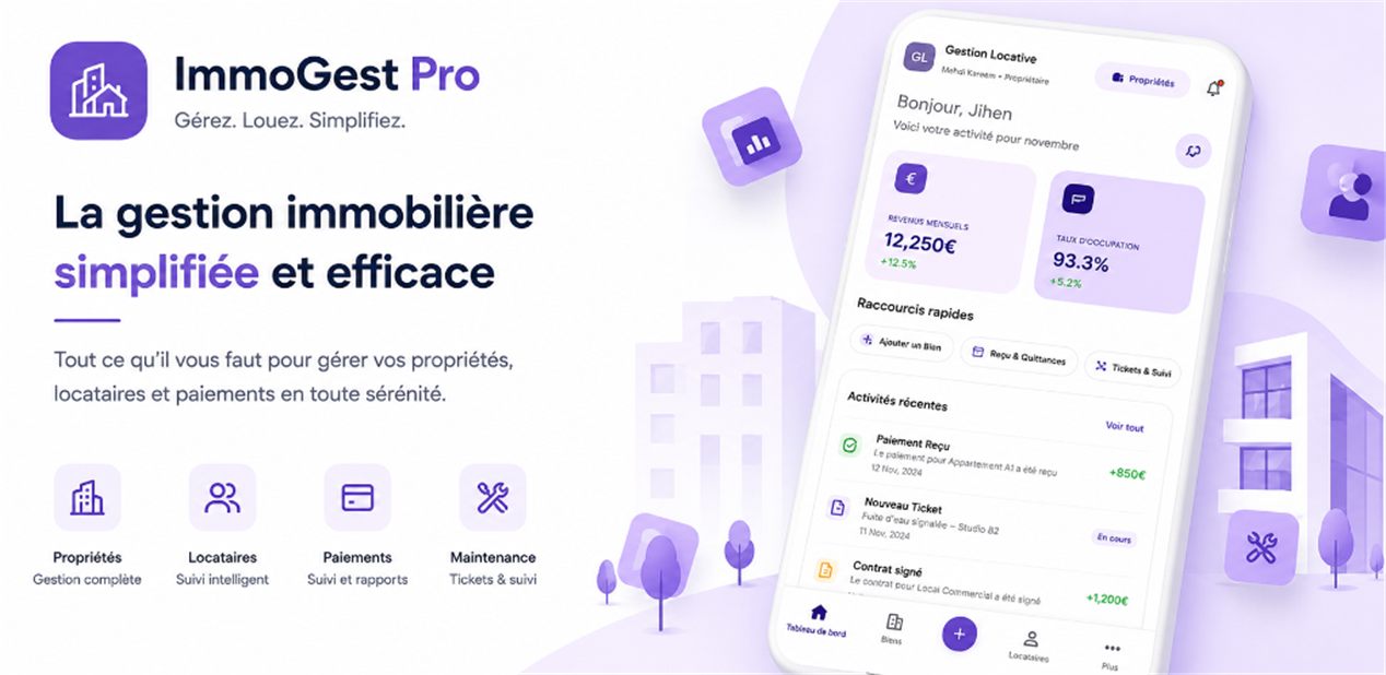 Aperçu du tableau de bord ImmoGest Pro