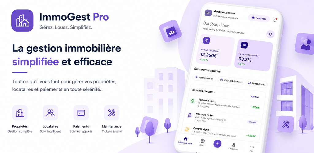 Aperçu du tableau de bord ImmoGest Pro